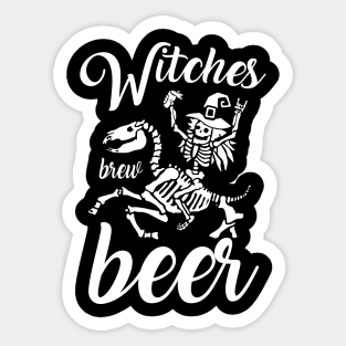 Funny Halloween Witches Brew Beer Sticker